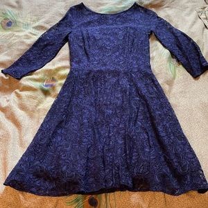 Armani Exchange deep blue lace dress